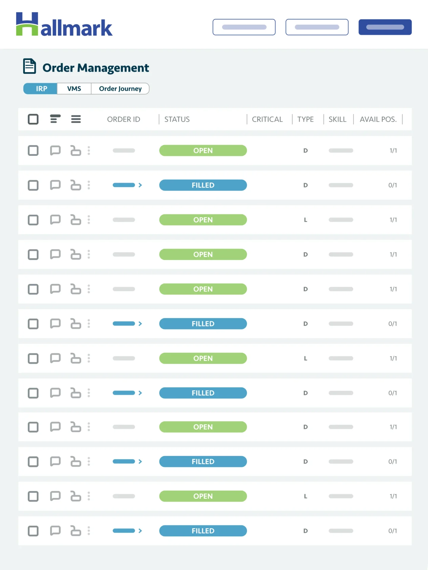 Hallmark EII IRP screen Hallmark EII IRP screen